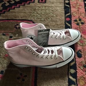 Converse High Top Pink Velvet Sneakers